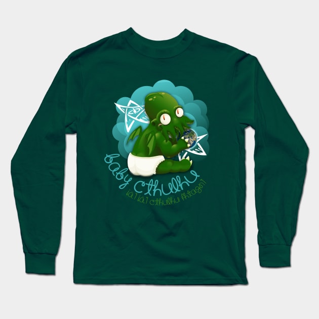 A cute baby cthulhu Long Sleeve T-Shirt by AlexRoivas